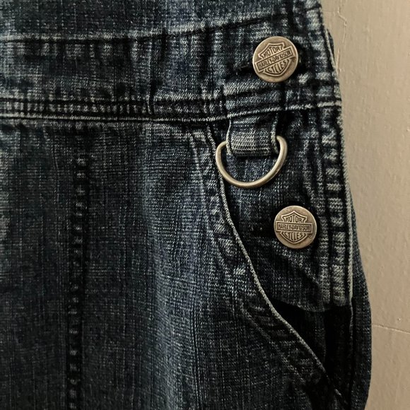 Vintage Harley Davidson Overall Denim Shorts - Picture 1 of 9